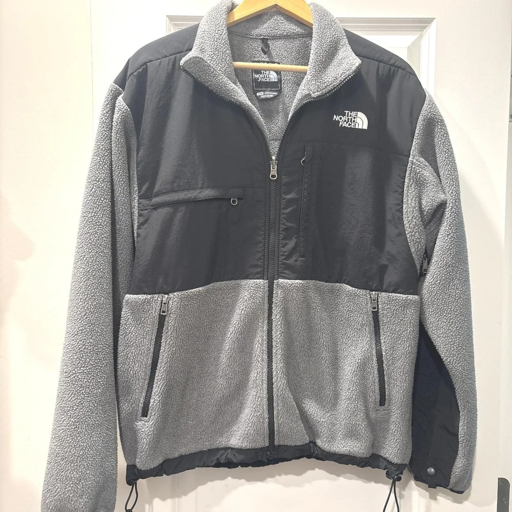 The North Face Denali Fleece Jacket Mens Medium Grey Black Full Zip Denali 2